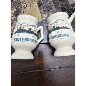 Unbranded San Francisco Set Of 2 Ceramic Cups Mugs Vintage